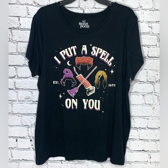 Disney Halloween Graphic Women’s XL I Put a Spell on You T-Shirt Black- NWT - Picture 1 of 3